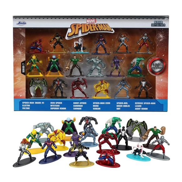 MARVEL SPIDER-MAN NANO METALFIGS 18 PACK | 1.65 INCH DIECAST METAL FIGURES - Picture 1 of 4